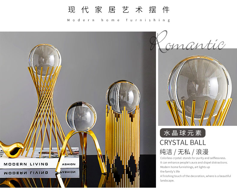Modern Simple and Light Luxury Crystal Ball Decoration Creative Home Living Room Entrance Decoration Model Room Wine Cabinet Crafts Modern Simple and Light Luxury Crystal Ball Decoration Creative Home Living Room Entrance Decoration Model Room Wine Cabinet Crafts