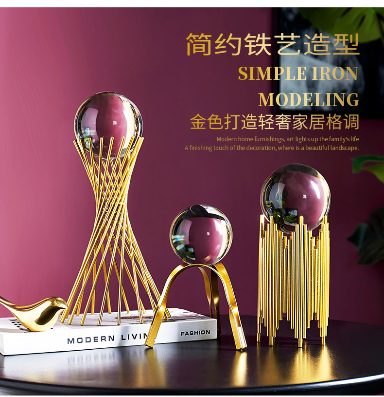 Modern Simple and Light Luxury Crystal Ball Decoration Creative Home Living Room Entrance Decoration Model Room Wine Cabinet Crafts Modern Simple and Light Luxury Crystal Ball Decoration Creative Home Living Room Entrance Decoration Model Room Wine Cabinet Crafts