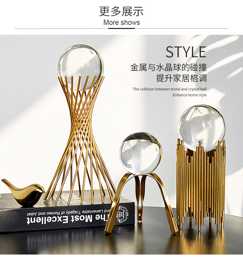 Modern Simple and Light Luxury Crystal Ball Decoration Creative Home Living Room Entrance Decoration Model Room Wine Cabinet Crafts Modern Simple and Light Luxury Crystal Ball Decoration Creative Home Living Room Entrance Decoration Model Room Wine Cabinet Crafts