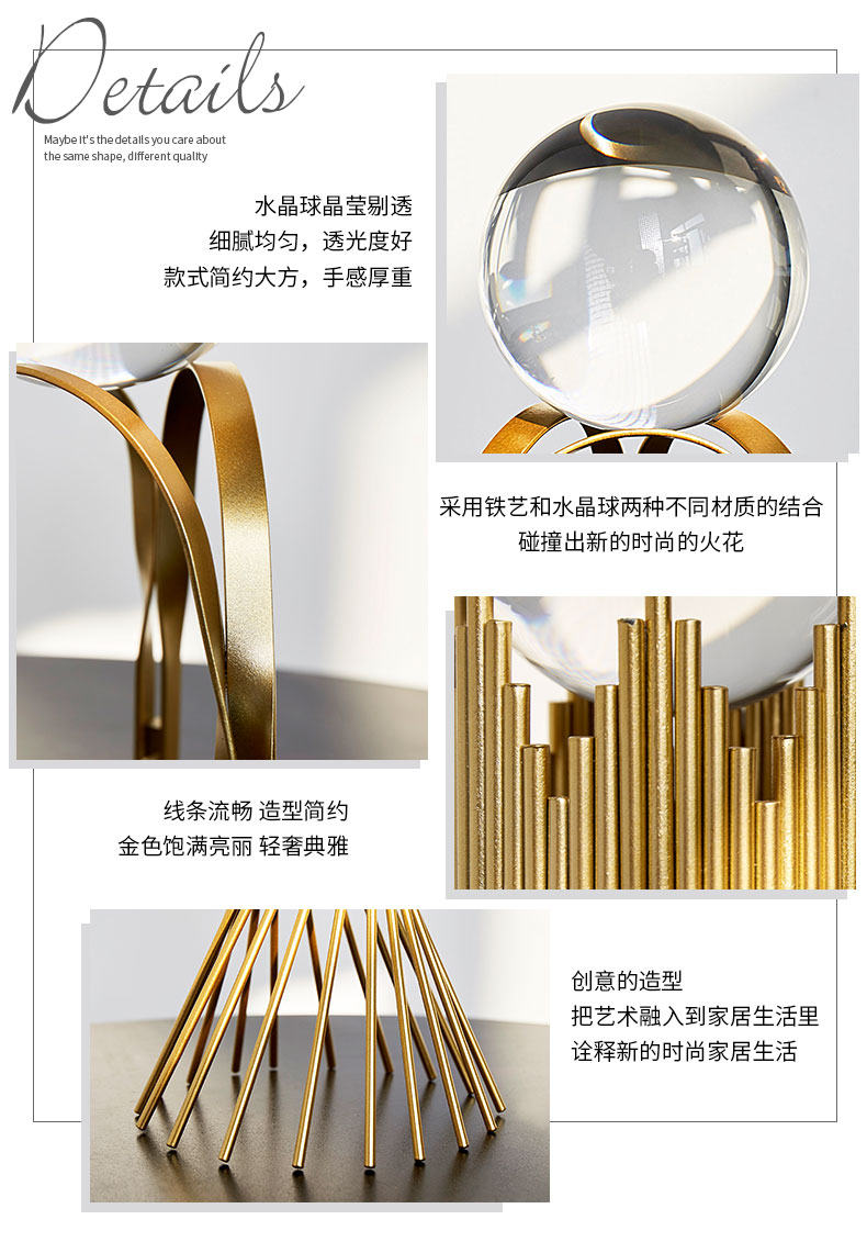 Modern Simple and Light Luxury Crystal Ball Decoration Creative Home Living Room Entrance Decoration Model Room Wine Cabinet Crafts Modern Simple and Light Luxury Crystal Ball Decoration Creative Home Living Room Entrance Decoration Model Room Wine Cabinet Crafts