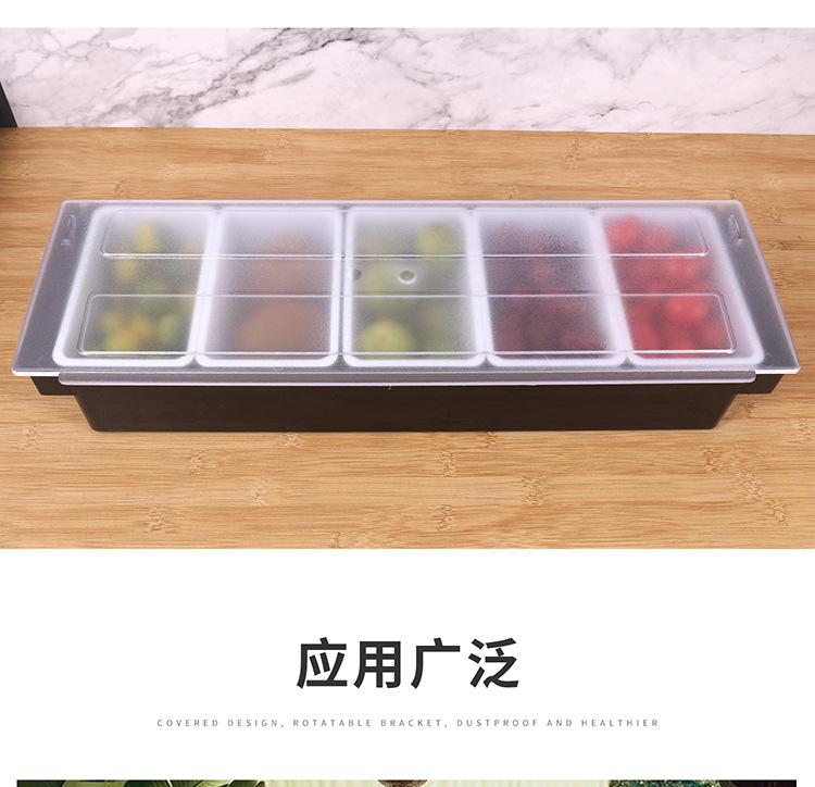 Plastic Multi-Grid Water Fruit Box Fresh-Keeping Condiment Dispenser Bar Bar Special Compartment Fruit Box Cocktail Decorative Box Wholesale