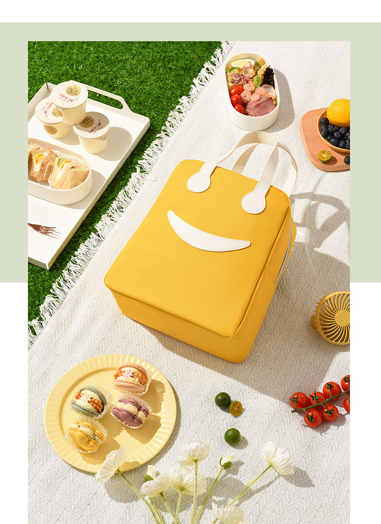 Large Capacity Portable Insulated Bag Thickened Aluminum Film Fresh-Keeping Lunch Box Bag Student with Rice Lunch Bag Ice Pack