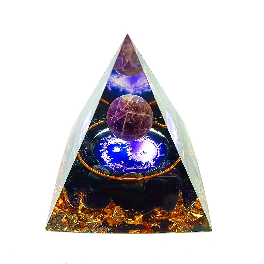 Foreign Trade Crystal Ball Pyramid Ornament Gravel Epoxy Resin Crafts Home Office Car Decoration Foreign Trade Crystal Ball Pyramid Ornament Gravel Epoxy Resin Crafts Home Office Car Decoration