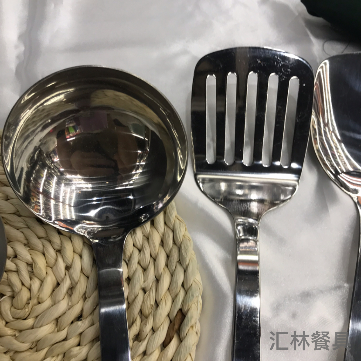 Stainless Steel Kitchenware 3cm Square Wood Grain Handle Porridge Colander Spatula Flat Shovel Long Tongue Spoon Hotel Dedicated for Customization