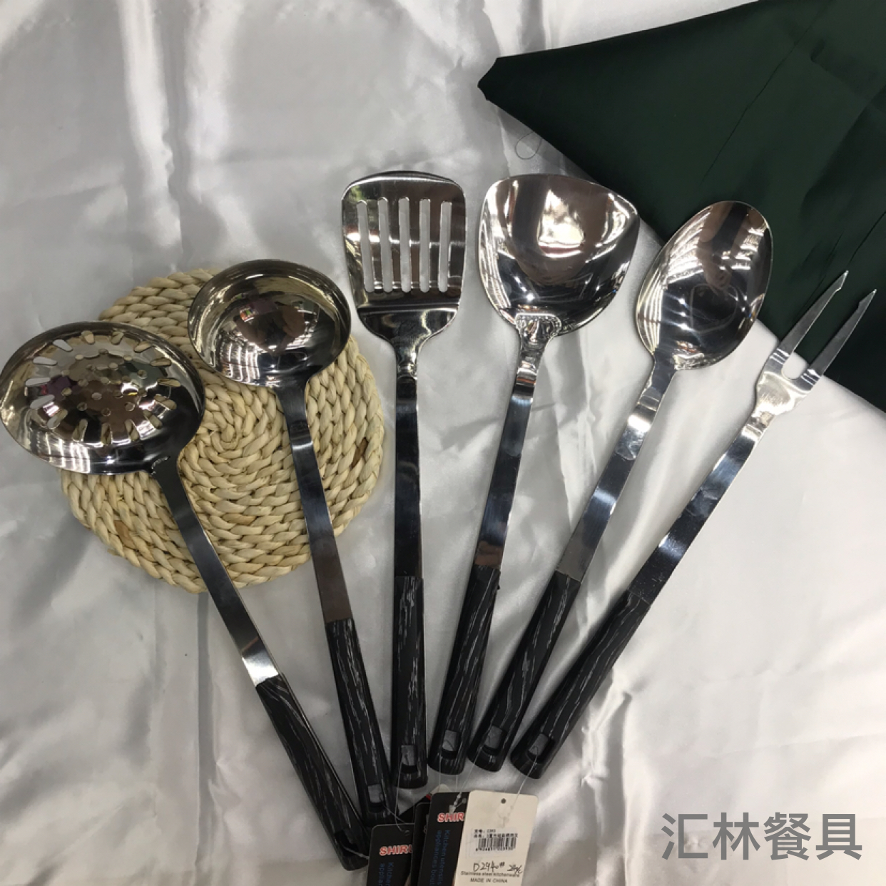 Stainless Steel Kitchenware 3cm Colorful Square Handle Porridge Colander Spatula Flat Shovel Long Tongue Spoon Hotel Exclusive