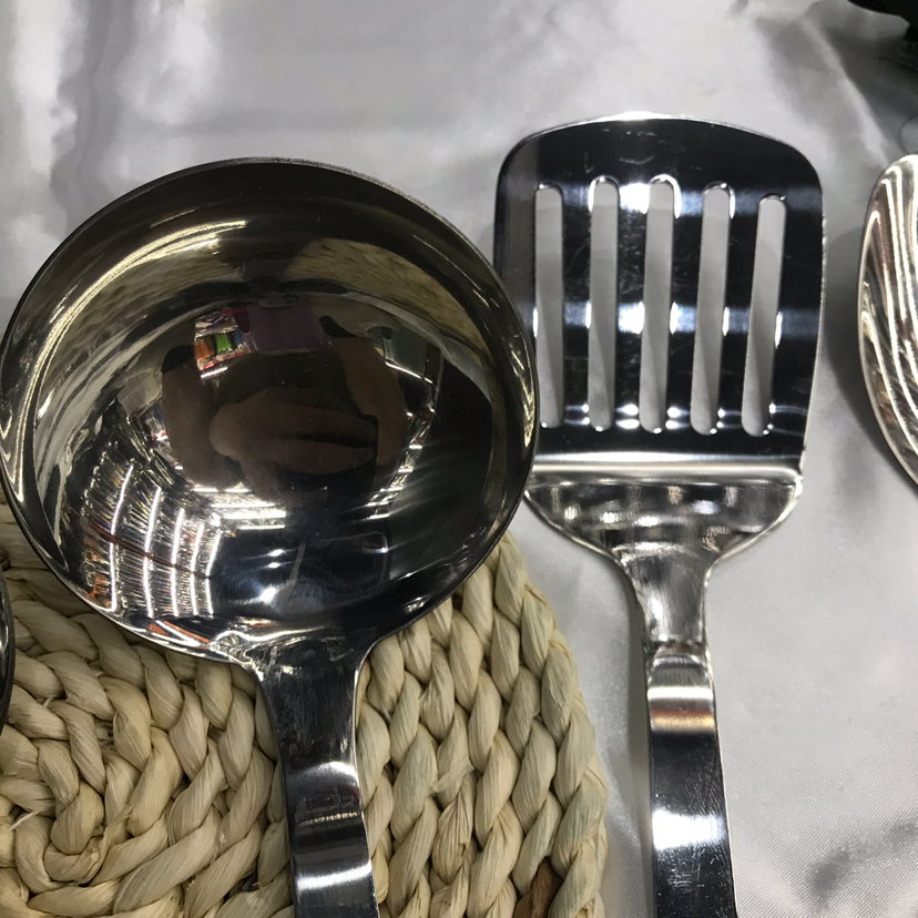 Stainless Steel Kitchenware 3cm Colorful Square Handle Porridge Colander Spatula Flat Shovel Long Tongue Spoon Hotel Exclusive Stainless Steel Kitchenware 3cm Colorful Square Handle Porridge Colander Spatula Flat Shovel Long Tongue Spoon Hotel Exclusive