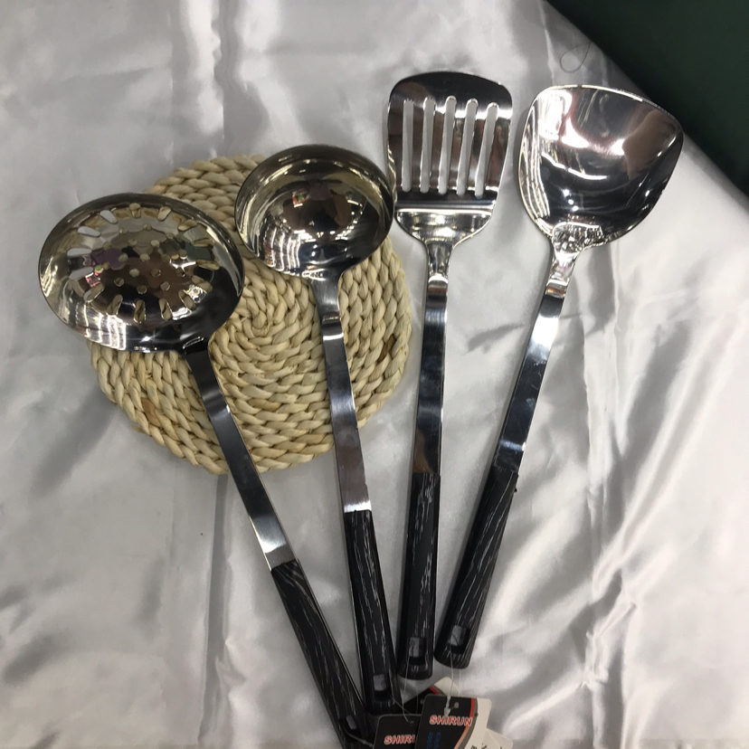 Stainless Steel Kitchenware 3cm Colorful Square Handle Porridge Colander Spatula Flat Shovel Long Tongue Spoon Hotel Exclusive Stainless Steel Kitchenware 3cm Colorful Square Handle Porridge Colander Spatula Flat Shovel Long Tongue Spoon Hotel Exclusive