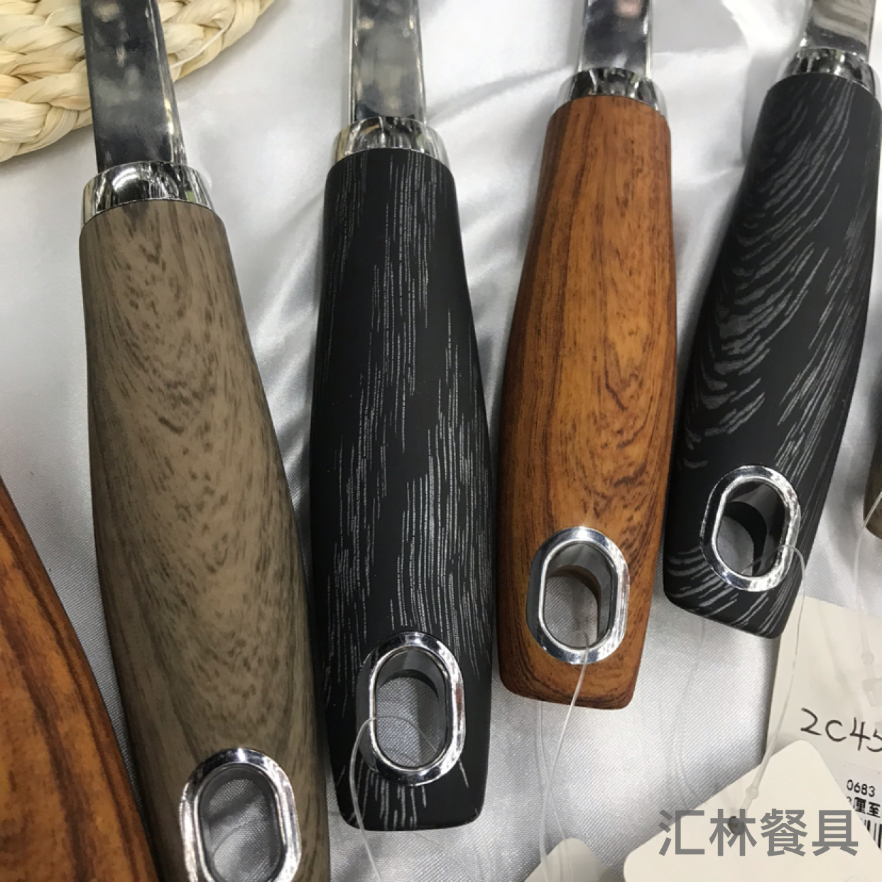 Stainless Steel Kitchenware 3cm Supreme Rosewood Grain Handle Porridge Colander Spatula Flat Shovel Leaking Long Tongue Spoon Hotel Exclusive