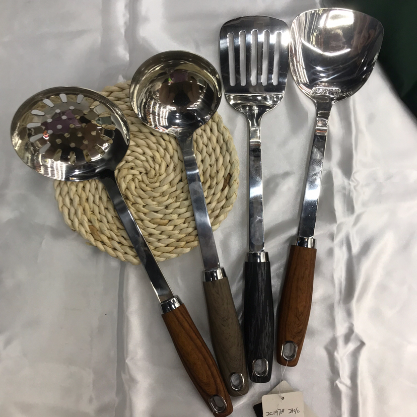 Stainless Steel Kitchenware 3cm Supreme Rosewood Grain Handle Porridge Colander Spatula Flat Shovel Leaking Long Tongue Spoon Hotel Exclusive Stainless Steel Kitchenware 3cm Supreme Rosewood Grain Handle Porridge Colander Spatula Flat Shovel Leaking Long Tongue Spoon Hotel Exclusive