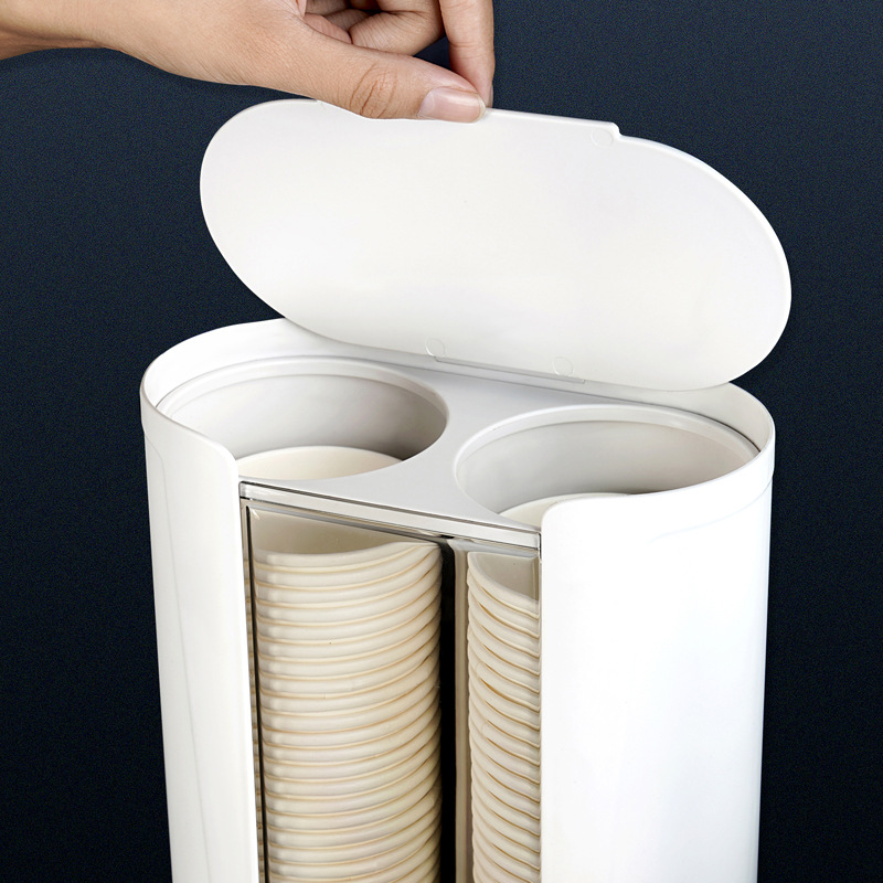 Disposable Paper Cup Holder Automatic Cup Distributor Household Wall-Mounted Dustproof Storage Cup Holder Water Cup Storage Rack