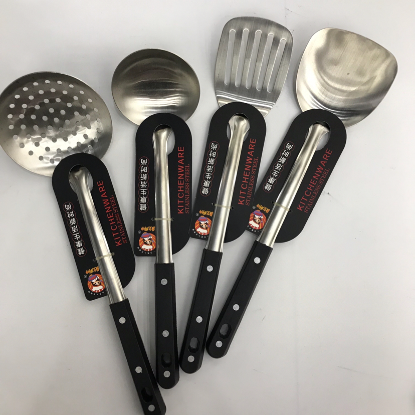 Stainless Steel Kitchenware 1.5cm Non-Magnetic Black Pearl Handle Anti-Scald Porridge Colander Spatula Flat Shovel Long Tongue Spoon Can Be Customized Stainless Steel Kitchenware 1.5cm Non-Magnetic Black Pearl Handle Anti-Scald Porridge Colander Spatula Flat Shovel Long Tongue Spoon Can Be Customized