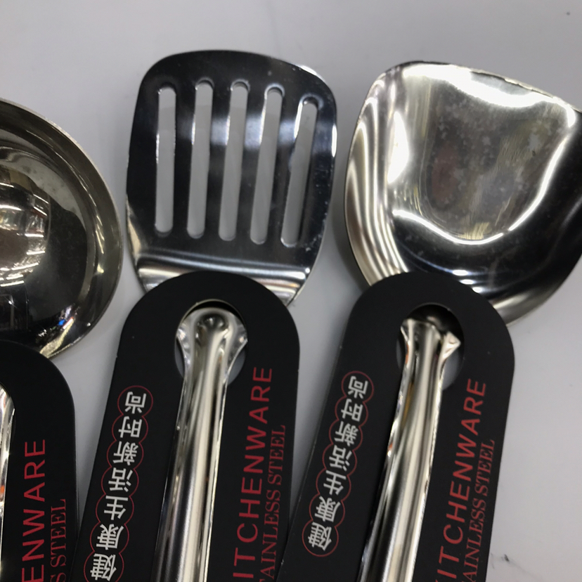Stainless Steel Kitchenware 1.5cm Non-Magnetic Black Pearl Handle Anti-Scald Porridge Colander Spatula Flat Shovel Long Tongue Spoon Can Be Customized Stainless Steel Kitchenware 1.5cm Non-Magnetic Black Pearl Handle Anti-Scald Porridge Colander Spatula Flat Shovel Long Tongue Spoon Can Be Customized