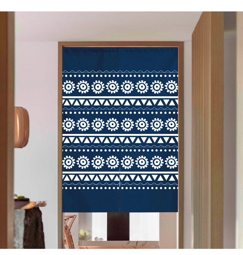 Ethnic Fabric Door Curtain and Partition Curtain Household Bedroom Kitchen Covering Decorative Cloth Curtain Bathroom Half Curtain Punch-Free