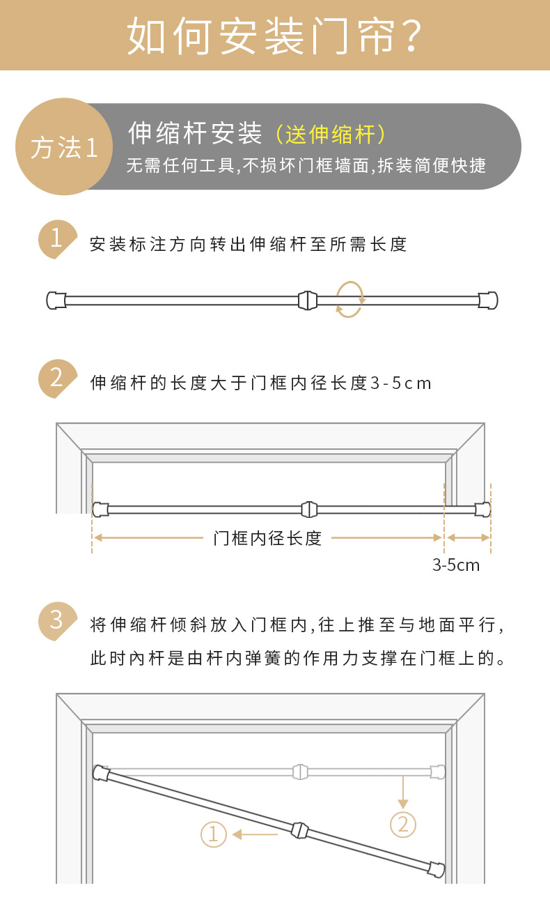 Ethnic Fabric Door Curtain and Partition Curtain Household Bedroom Kitchen Covering Decorative Cloth Curtain Bathroom Half Curtain Punch-Free