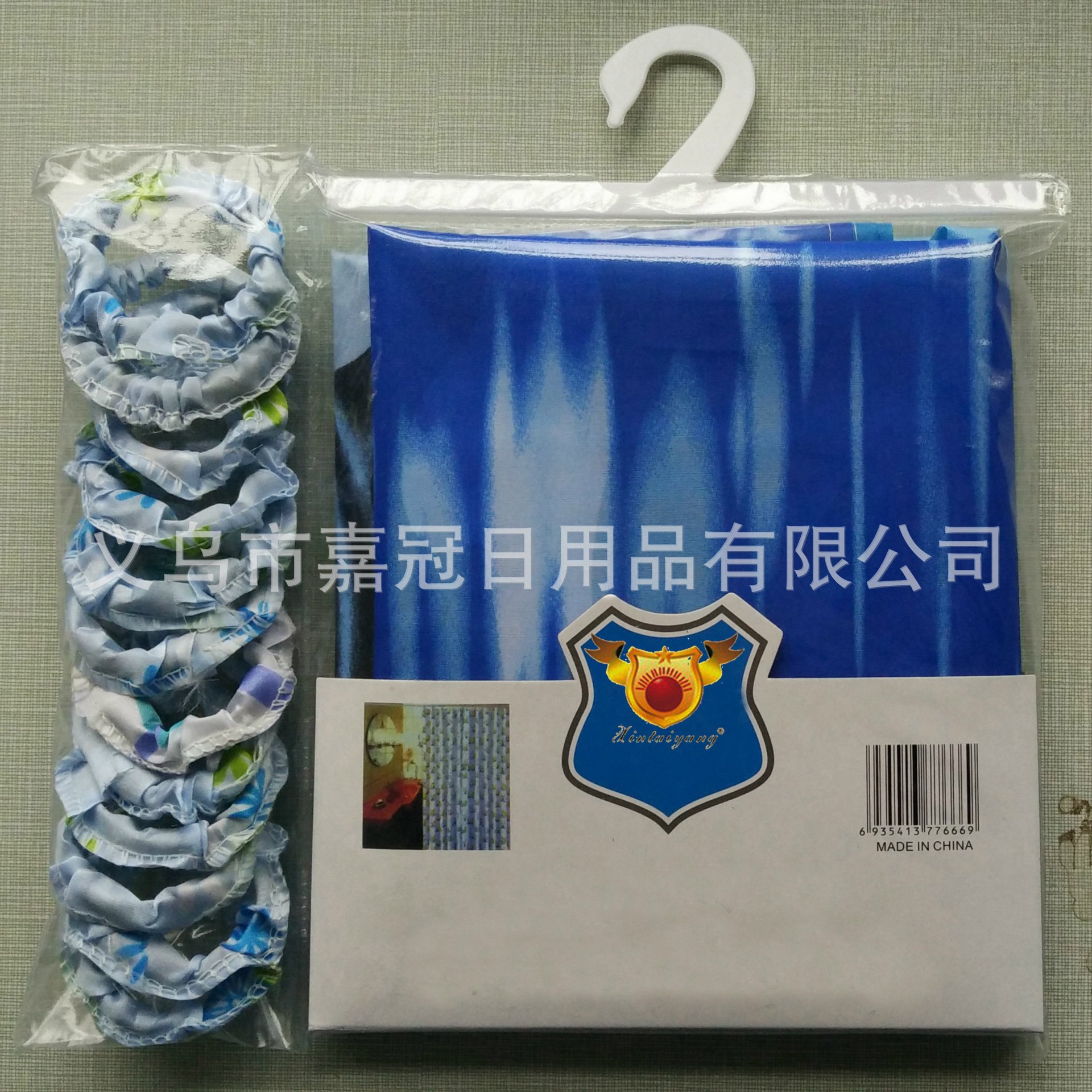 Hardcover polyester small curtain European printed fabric ring hook waterproof thickening mildew resistant factory export