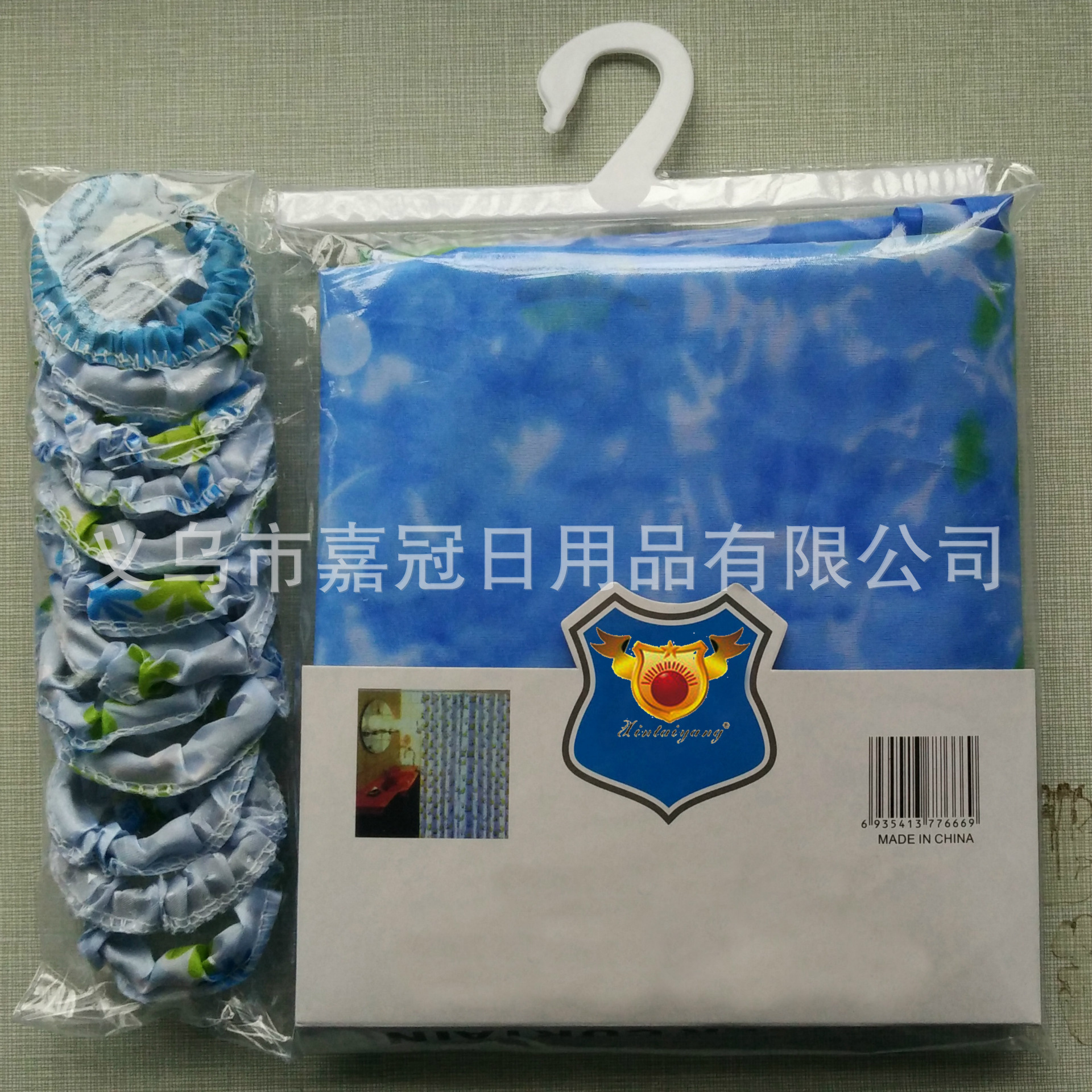 Hardcover polyester small curtain European printed fabric ring hook waterproof thickening mildew resistant factory export