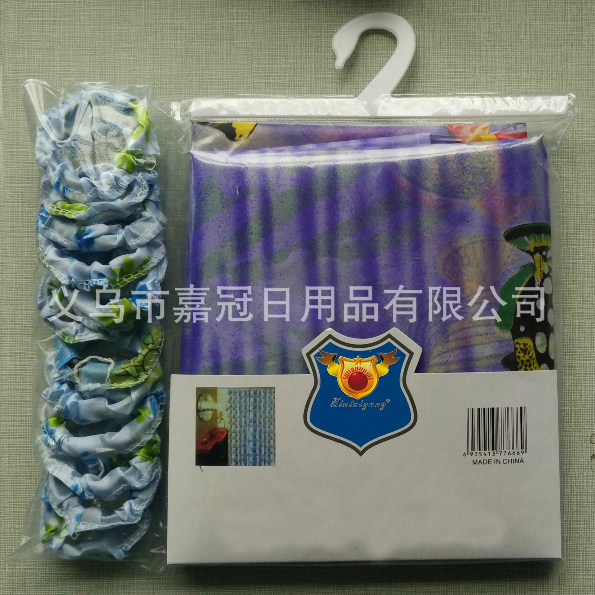 Hardcover polyester small curtain European printed fabric ring hook waterproof thickening mildew resistant factory export