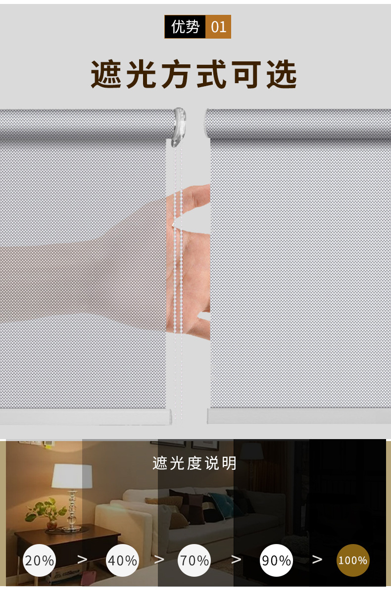 The Factory Direct Sun Fabric Shade Curtain Fire, DUST and UV Office Curtain