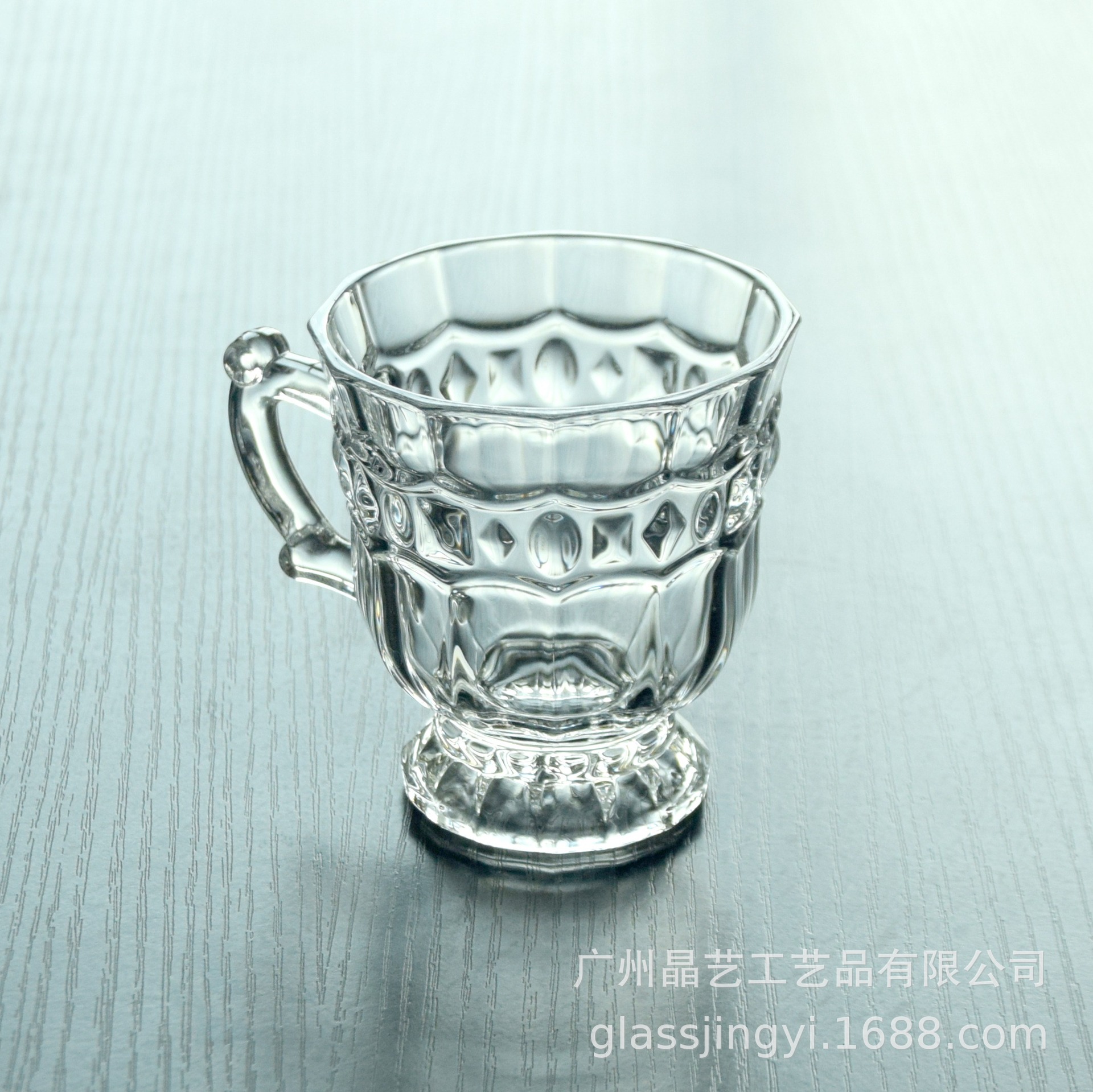 Refined White Glass Cup Exquisite Beer Steins Restaurant Tea Cup with Base Small Handle Cup Coffee Cup LeadFree Refined White Glass Cup Exquisite Beer Steins Restaurant Tea Cup with Base Small Handle Cup Coffee Cup LeadFree