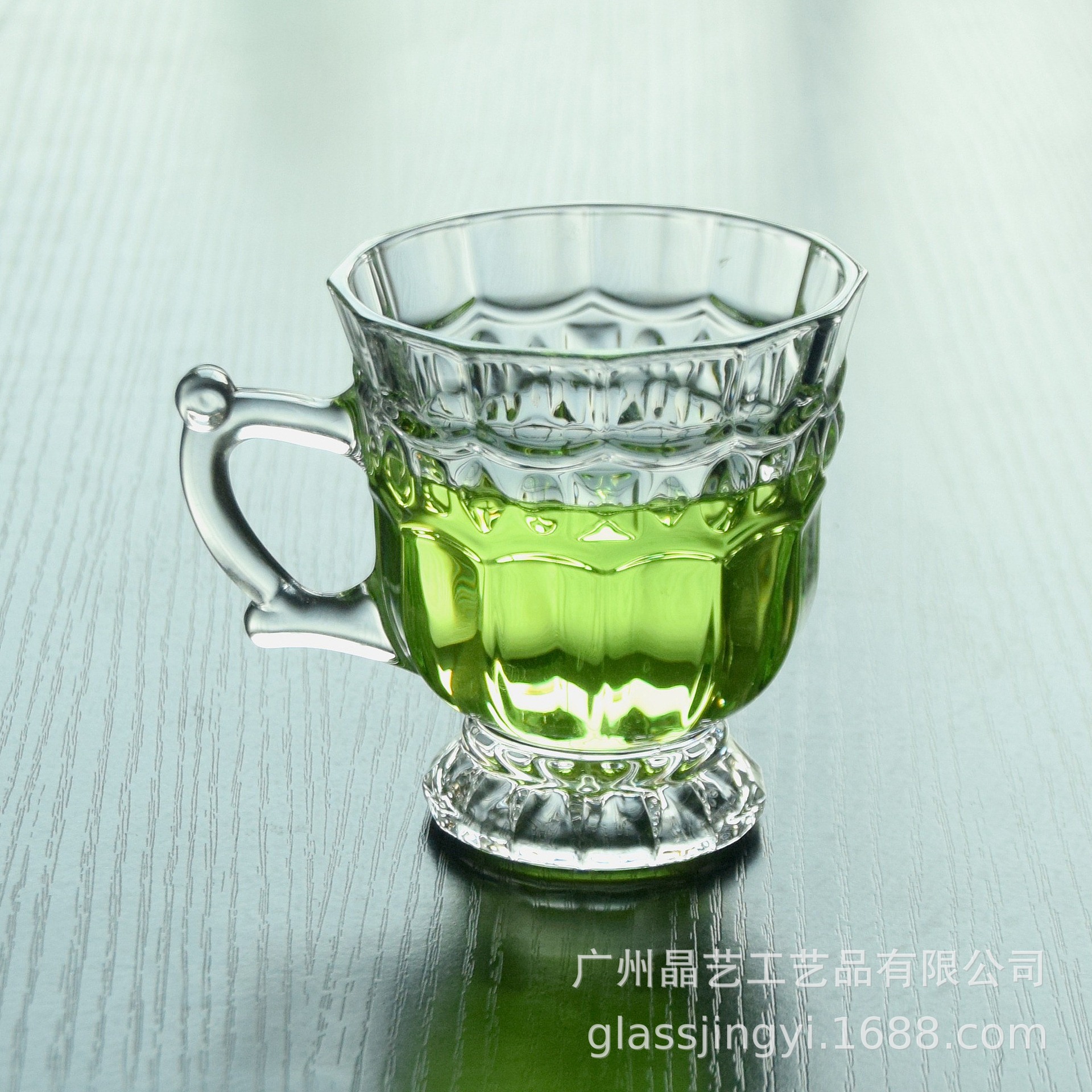Refined White Glass Cup Exquisite Beer Steins Restaurant Tea Cup with Base Small Handle Cup Coffee Cup LeadFree Refined White Glass Cup Exquisite Beer Steins Restaurant Tea Cup with Base Small Handle Cup Coffee Cup LeadFree