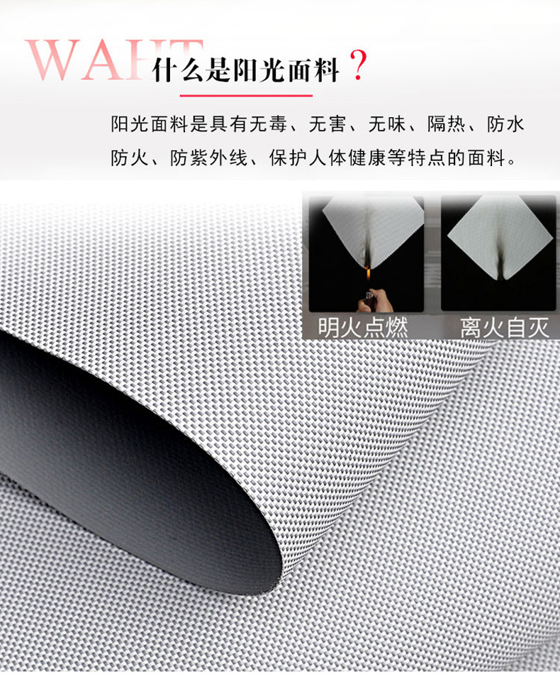 Semi-shading sun fabric sunshade view through hand drawn fire retardant office balcony scroll curtain