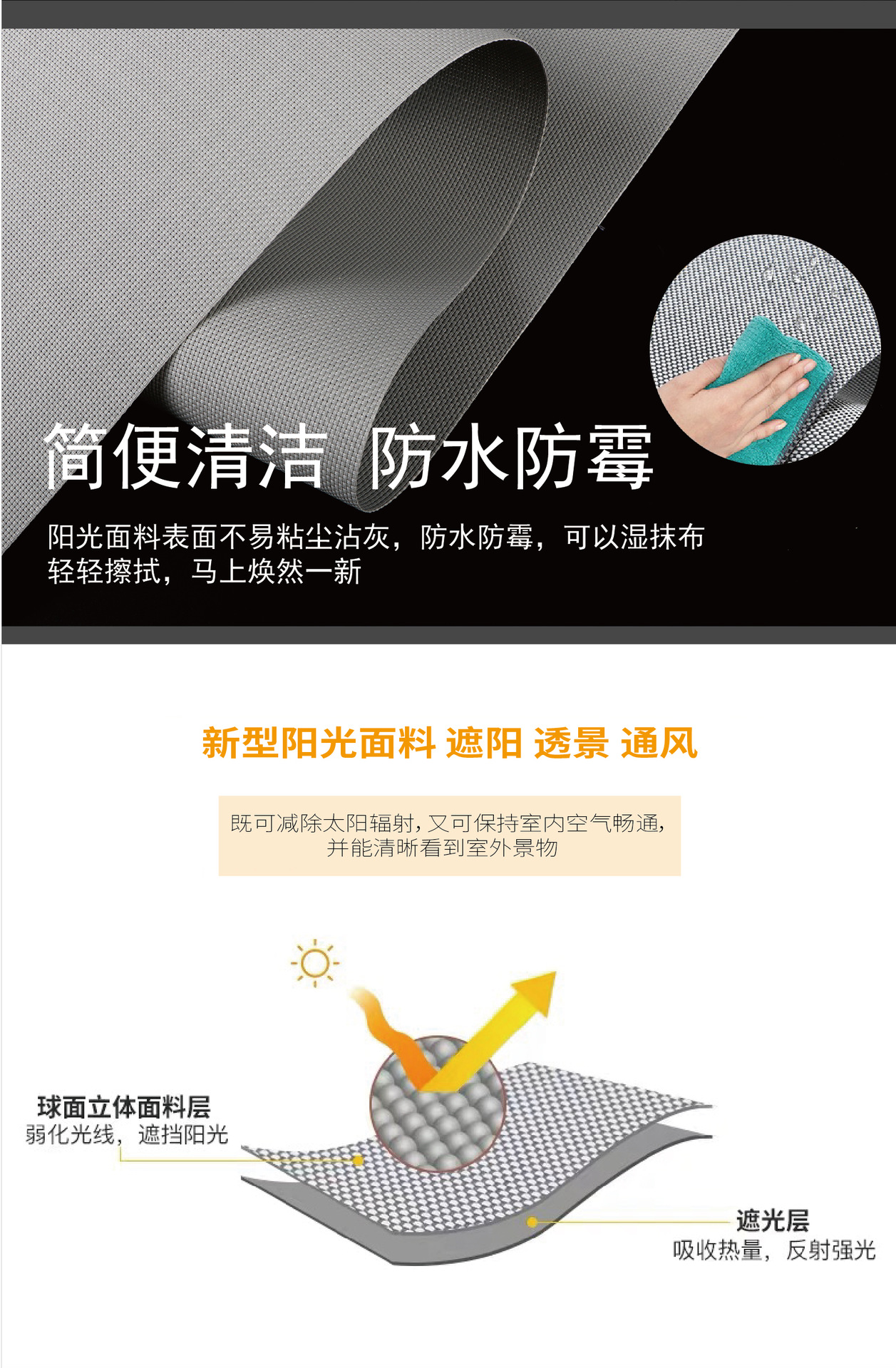 B1 level fire retardant curtain manufacturer customized office semi-sunshade transparent waterproof PVC sun fabric shutter