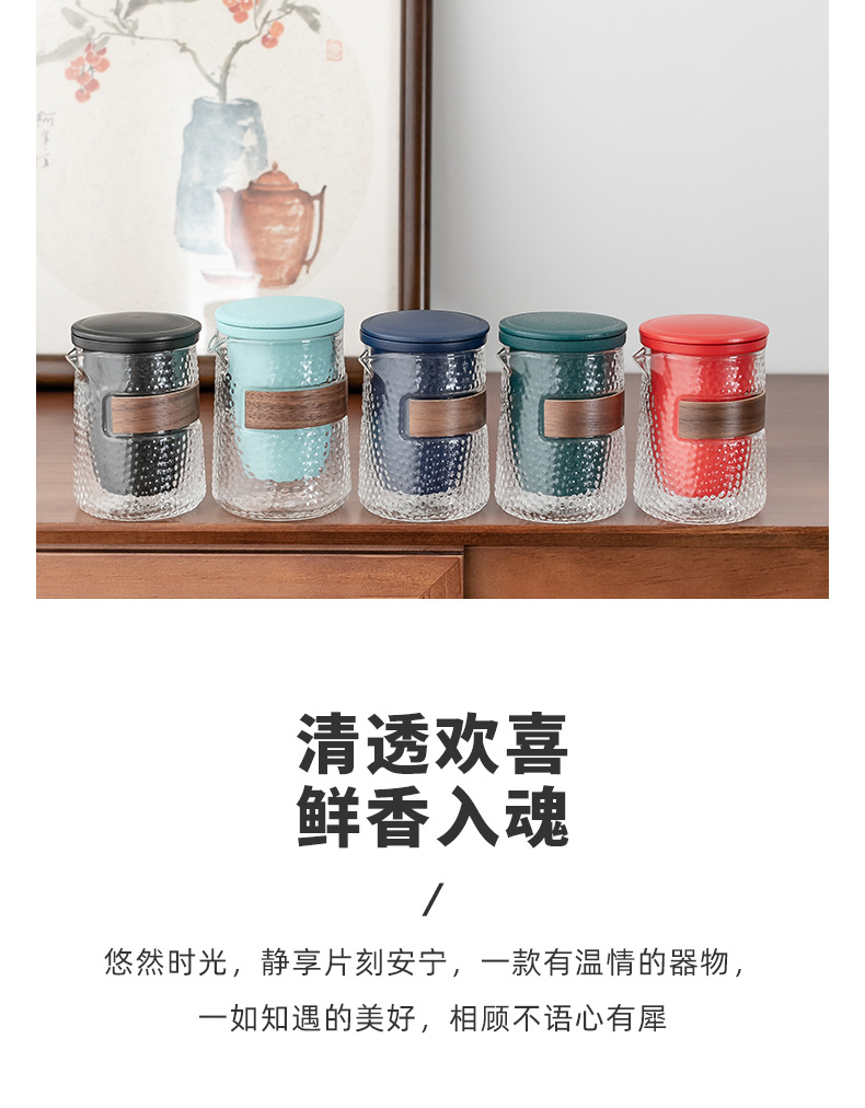 Creative Portable Ceramic Travel Tea Set Black Pottery Convenient Tea Cup Set with Lubao Filter Tea Maker Glass Cup