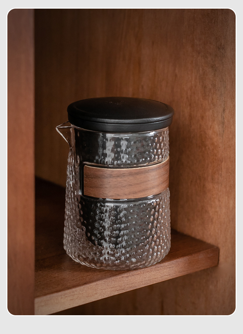 Creative Portable Ceramic Travel Tea Set Black Pottery Convenient Tea Cup Set with Lubao Filter Tea Maker Glass Cup