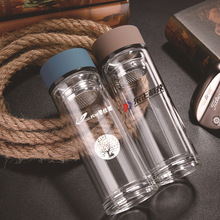 Factory Supply High Temperature Resistant Fashion Water Cup Portable Sports Water Bottle Creative Glass Cup Tea Cup Glass Logo