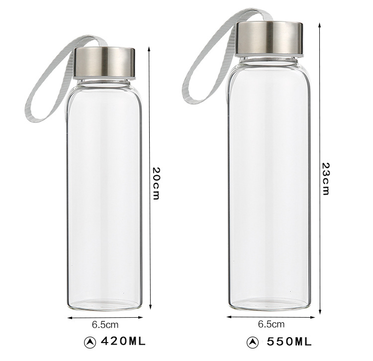 Factory Supply High Temperature Resistant Fashion Water Cup Portable Sports Water Bottle Creative Glass Cup Tea Cup Glass Logo