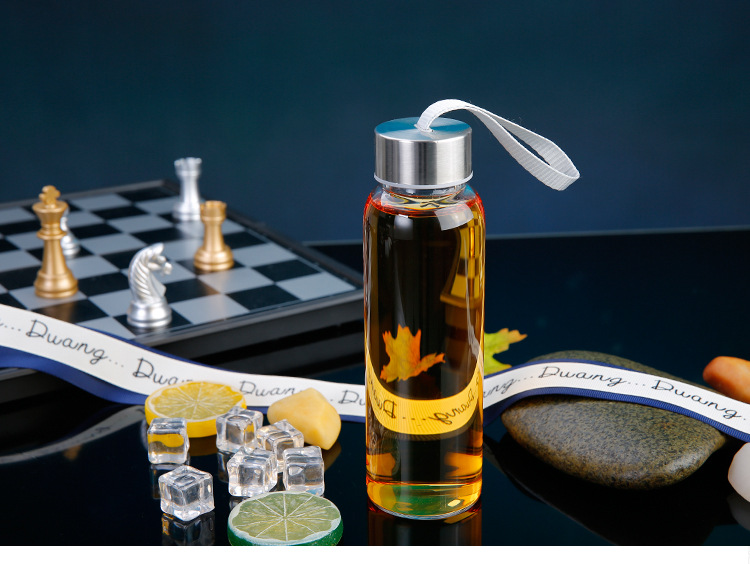 Factory Supply High Temperature Resistant Fashion Water Cup Portable Sports Water Bottle Creative Glass Cup Tea Cup Glass Logo