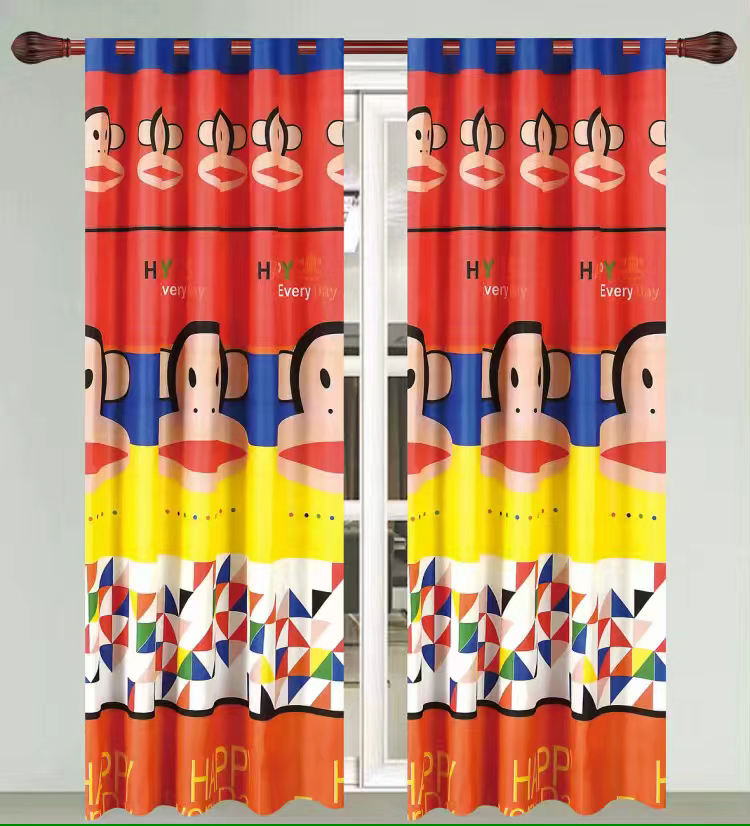 Children's Room Cartoon Bay Window Floor Curtain Finished Shading Sunshade Fabric Curtain Can Also Be Customized