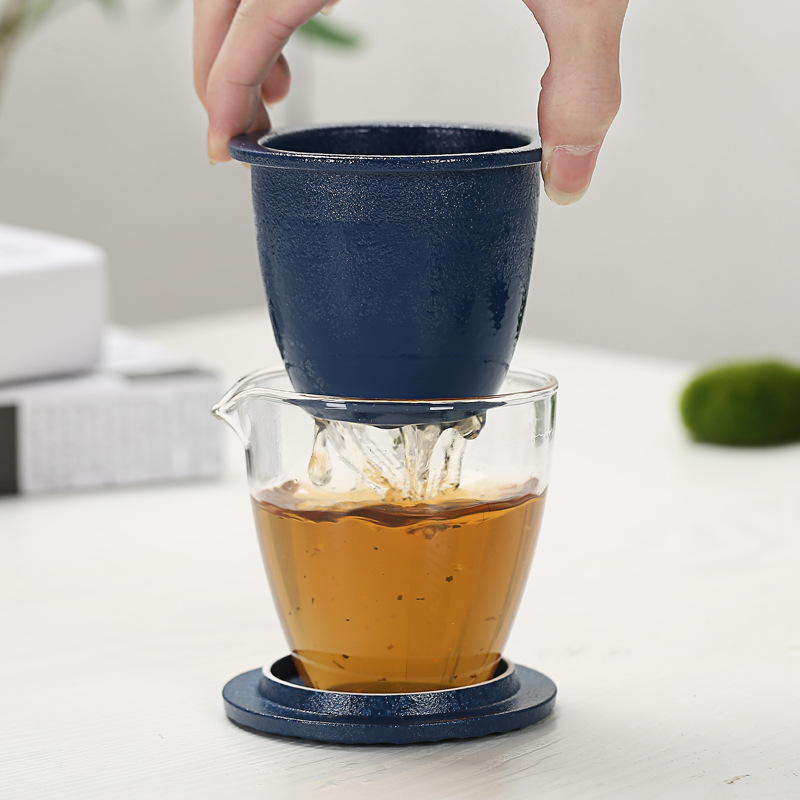 Ceramic Quick Cup One Pot Two Cups Glass Cup Gongfu Teapot Travel Black Porcelain Cup Portable Bag Carrying Tea Set