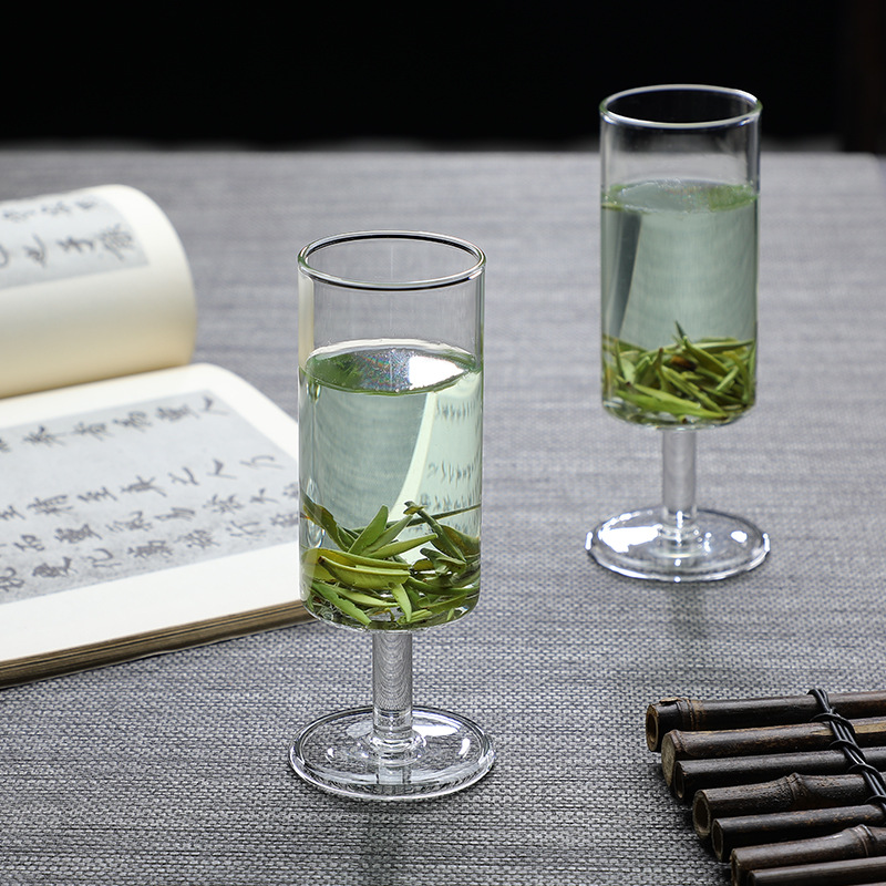 Household Handmade Heat-Resistant Glass Tea Cup Monkey Chief Cup Green-Tea Cup Small Goblet Straight Glass Cup Red Wine