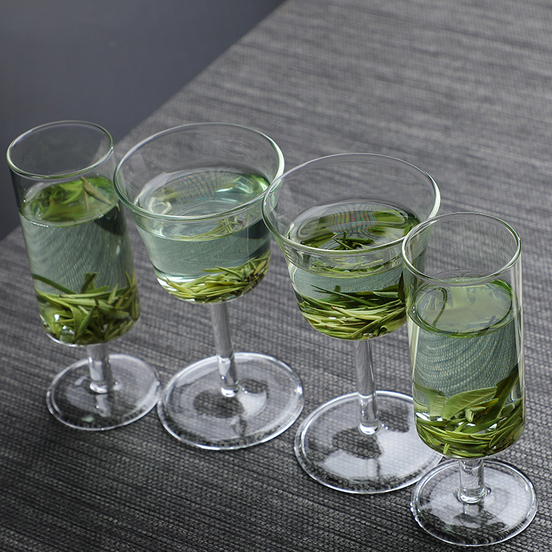 Household Handmade Heat-Resistant Glass Tea Cup Monkey Chief Cup Green-Tea Cup Small Goblet Straight Glass Cup Red Wine