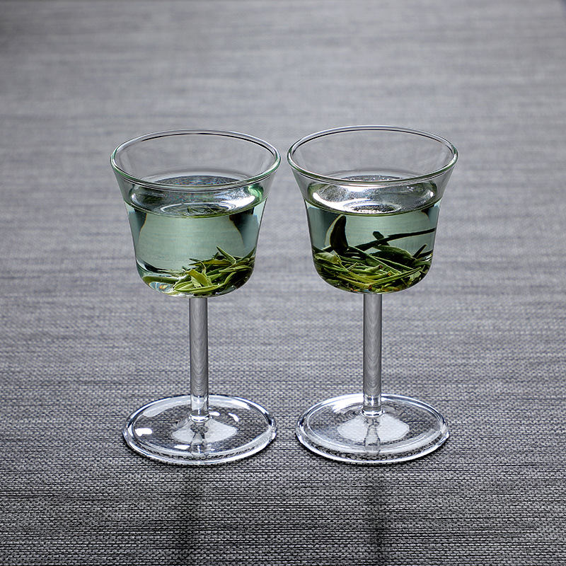 Household Handmade Heat-Resistant Glass Tea Cup Monkey Chief Cup Green-Tea Cup Small Goblet Straight Glass Cup Red Wine