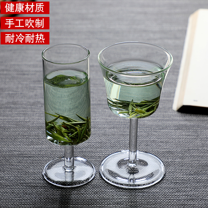 Household Handmade Heat-Resistant Glass Tea Cup Monkey Chief Cup Green-Tea Cup Small Goblet Straight Glass Cup Red Wine