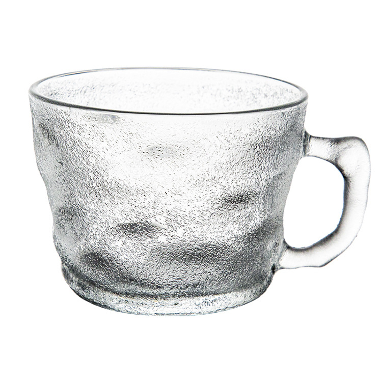 Glass Cup Transparent Home Breakfast Cup Simple Good-looking Water Cup with Handle Milk Cup Large Capacity Glacier Cup