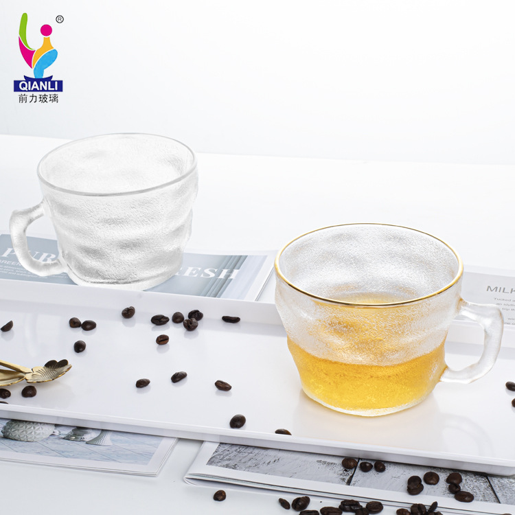 Glass Cup Transparent Home Breakfast Cup Simple Good-looking Water Cup with Handle Milk Cup Large Capacity Glacier Cup
