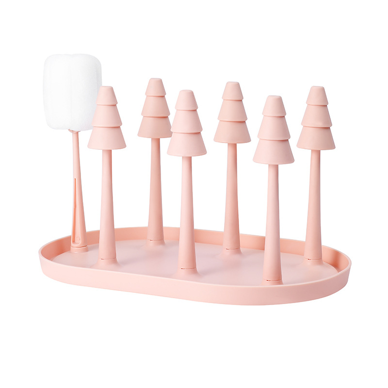 Forest Cup Holder Feeding Bottle Drain Cup Holder Home Comes with Cup Brush Glass Cup Holder Kitchen Drain Pallet Rack