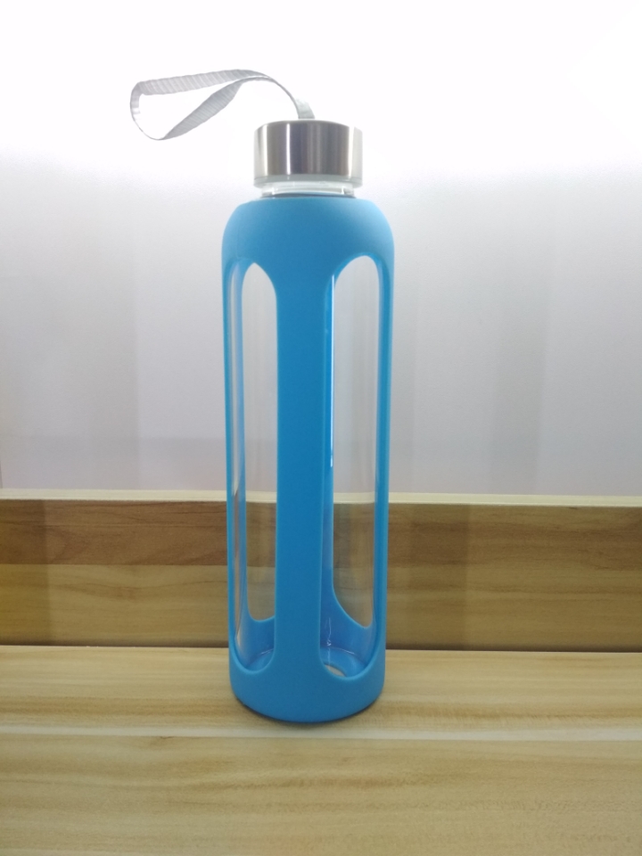 Glass Cup High Borosilicate Glasses Silicone Glass Cup Rope Holding Glass Cup 550ml Glass Cup