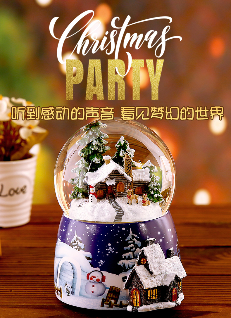 Crystal Ball Music Box Glowing Snow Christmas Gift Music Box Bluetooth Speaker Gift Resin Crafts Crystal Ball Music Box Glowing Snow Christmas Gift Music Box Bluetooth Speaker Gift Resin Crafts