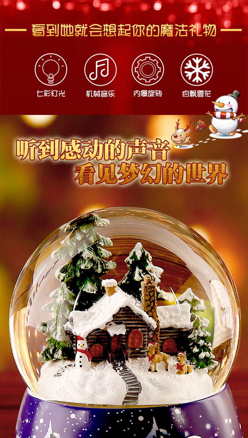 Crystal Ball Music Box Glowing Snow Christmas Gift Music Box Bluetooth Speaker Gift Resin Crafts Crystal Ball Music Box Glowing Snow Christmas Gift Music Box Bluetooth Speaker Gift Resin Crafts
