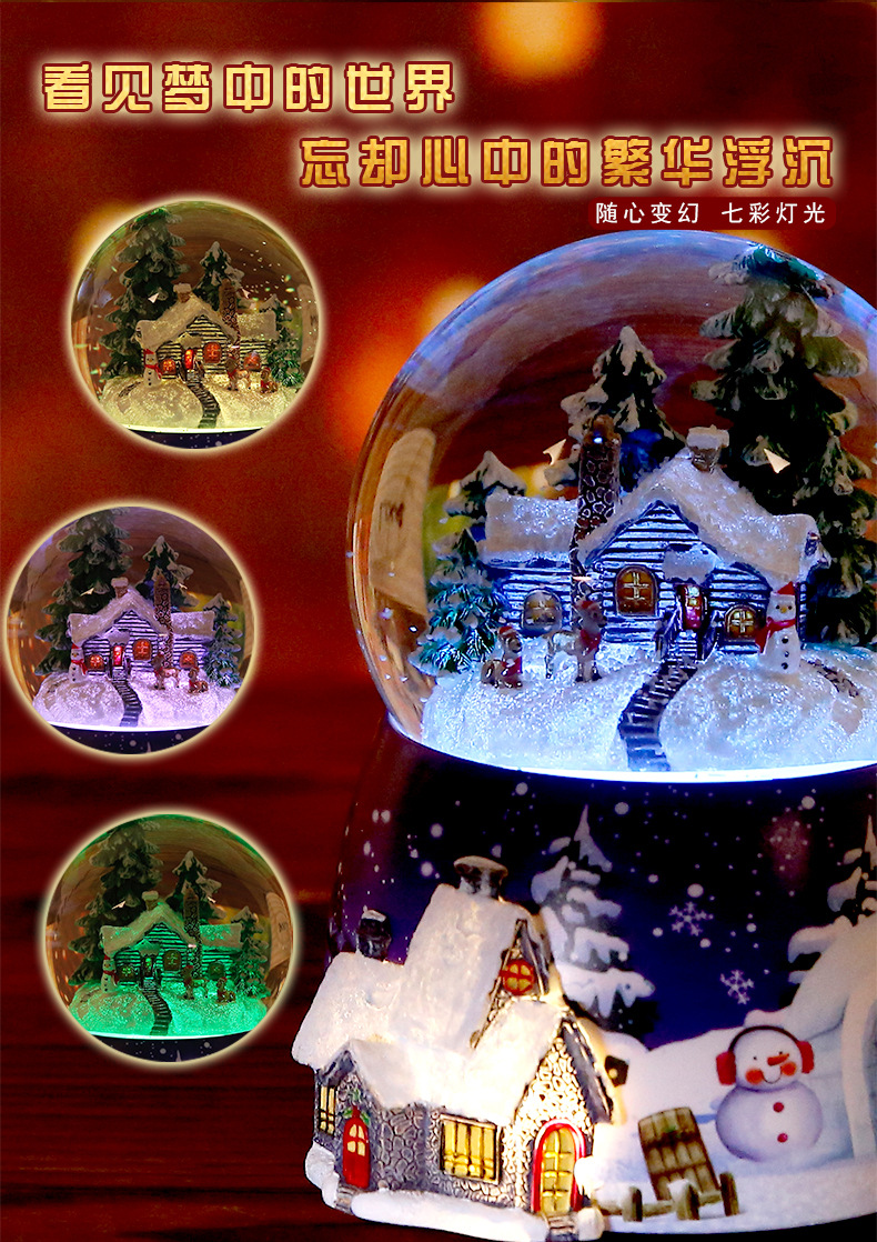 Crystal Ball Music Box Glowing Snow Christmas Gift Music Box Bluetooth Speaker Gift Resin Crafts Crystal Ball Music Box Glowing Snow Christmas Gift Music Box Bluetooth Speaker Gift Resin Crafts