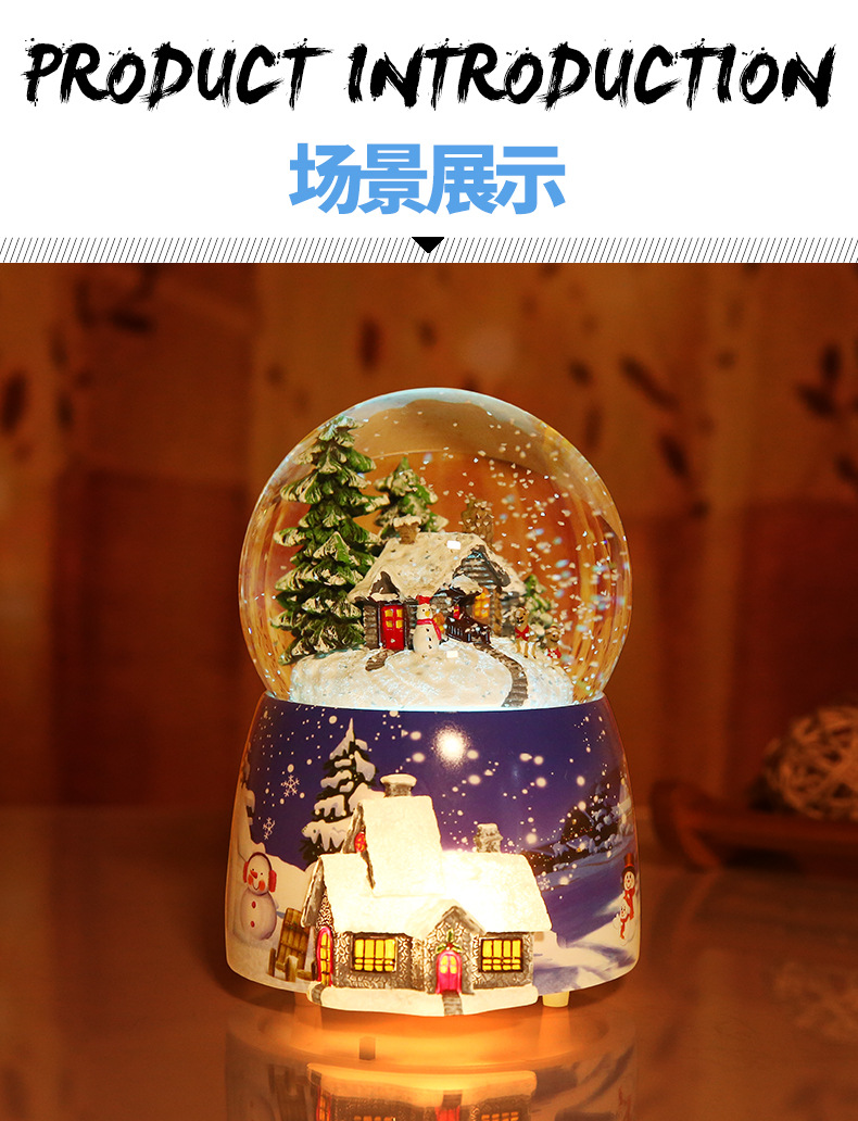 Crystal Ball Music Box Glowing Snow Christmas Gift Music Box Bluetooth Speaker Gift Resin Crafts Crystal Ball Music Box Glowing Snow Christmas Gift Music Box Bluetooth Speaker Gift Resin Crafts