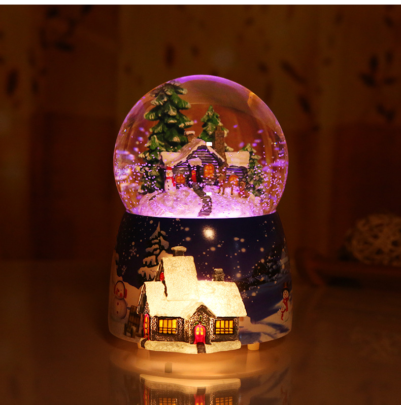 Crystal Ball Music Box Glowing Snow Christmas Gift Music Box Bluetooth Speaker Gift Resin Crafts Crystal Ball Music Box Glowing Snow Christmas Gift Music Box Bluetooth Speaker Gift Resin Crafts