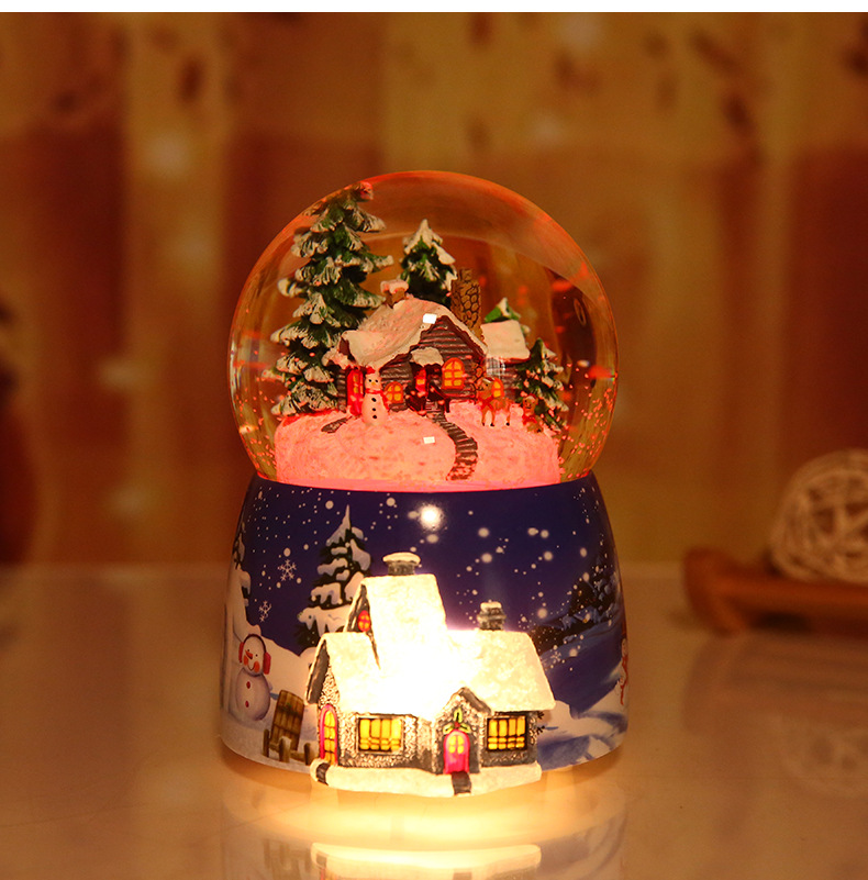 Crystal Ball Music Box Glowing Snow Christmas Gift Music Box Bluetooth Speaker Gift Resin Crafts Crystal Ball Music Box Glowing Snow Christmas Gift Music Box Bluetooth Speaker Gift Resin Crafts