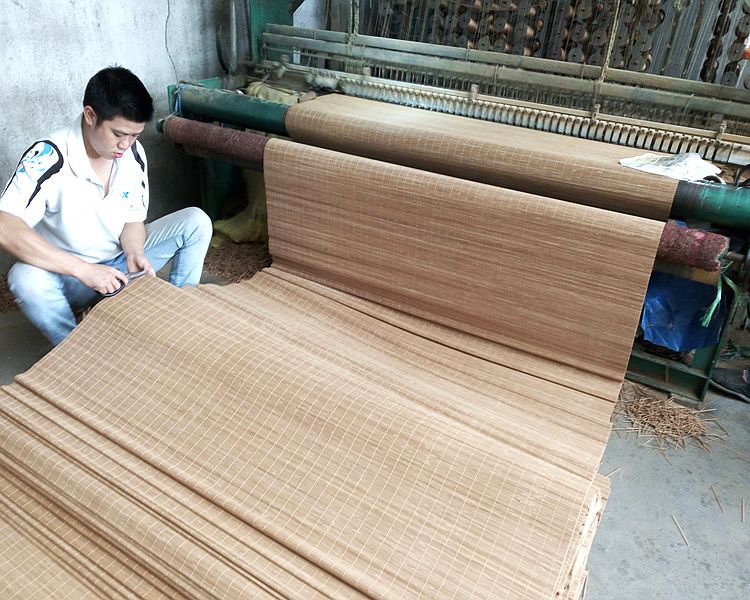 Bamboo Curtain Bamboo Curtain Bamboo Roller Shutter Semi-Finished Fabric Decoration Thick Chips Woven Carbonized Tea House Balcony Sunshade