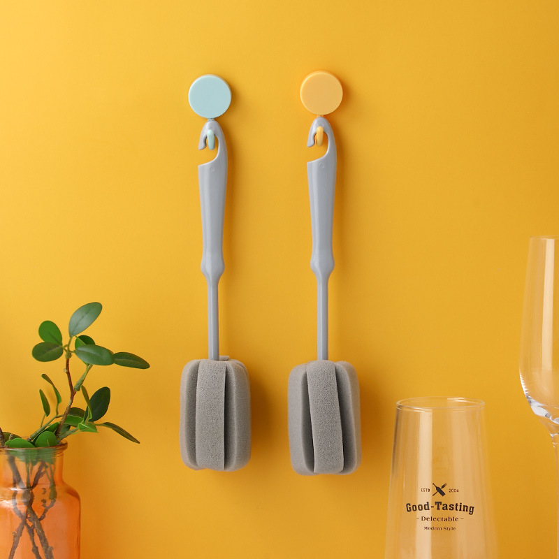 Cup Brush Bottle Brush Long Handle Cleaning Brush Household Kitchen Water Cup Teacup Glass Cup Cup Brush Cup Brush Sponge Washing Cup Brush