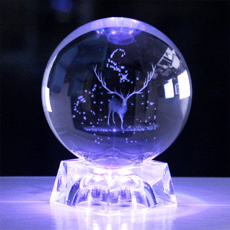 Crystal Ball Solar System Starry Sky Creative Home Furnishings Ornaments Glass Ball Luminous Music Box Crafts Music Box